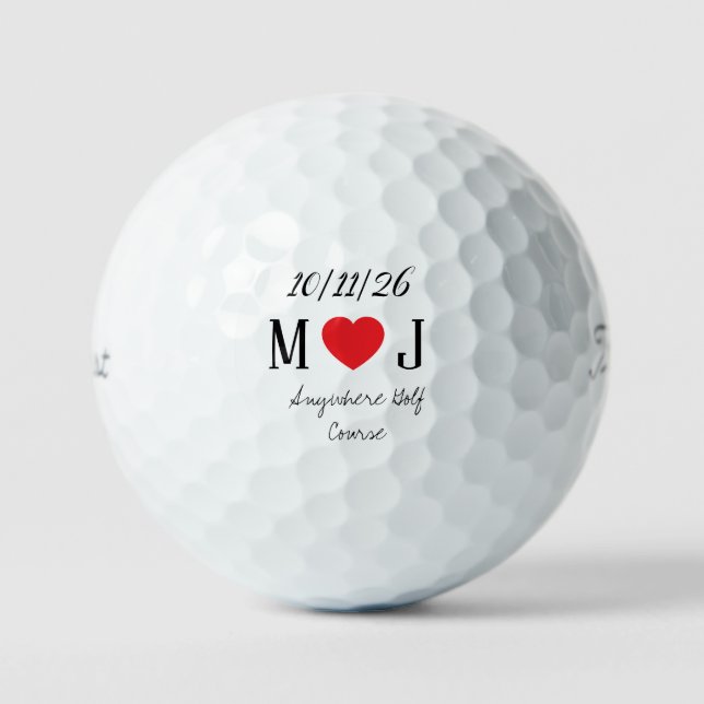 Balles De Golf Parcours de golf personnalisable Faveurs de mariag (Recto)