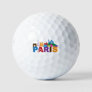 Balles De Golf Paris, France Typographie colorée