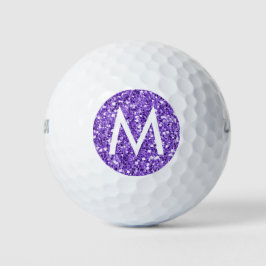Balles De Golf Parties scintillant pourpre Moderne Simple Monogra