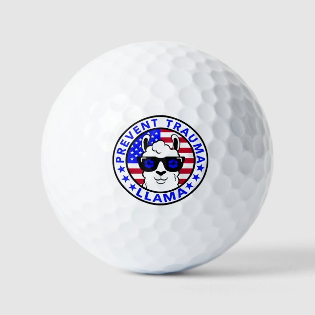 Balles De Golf Patriotique Empêcher le traumatisme Llama (Recto)