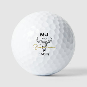 Balles De Golf Pays Cowboy Personnalisé Groomsmen Monogramme