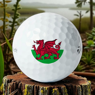 Balles De Golf Pays de Galles Drapeau Gallois Golfer Sports Voyag