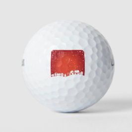 Balles De Golf Paysage d'hiver Maisons Arrière - plan Carte posta