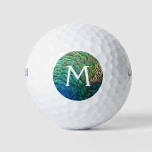 Balles De Golf Peacock Plumes I Colorful Abstrait Nature Design