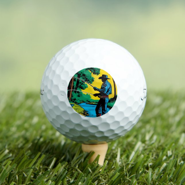 Balles De Golf Pêcheur sur Riverbank (T-shirt Insitu)