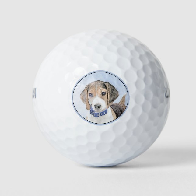 Balles De Golf Peinture beagle - Cute Original Chien Art (Devant)