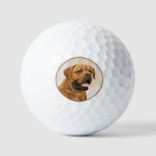 Balles De Golf Peinture de Dogue de Bordeaux - Art Original Migno