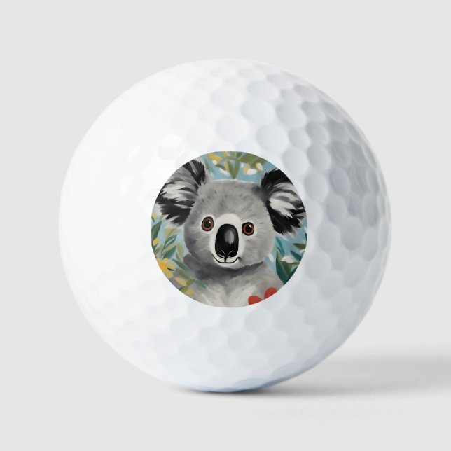 Balles De Golf Peinture Koala (Recto)