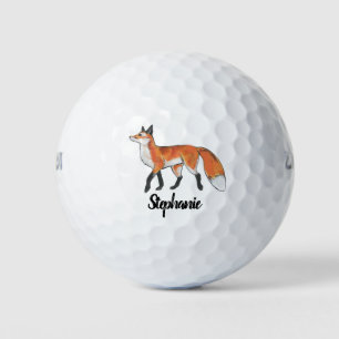 Balles De Golf Peinture personnalisée Renard rouge Art personnali