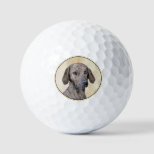 Balles De Golf Peinture Plott - Art Original Mignon de Chien