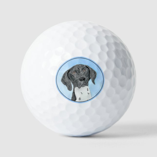 Balles De Golf Peinture pointeur germanique - Art original (Recto)
