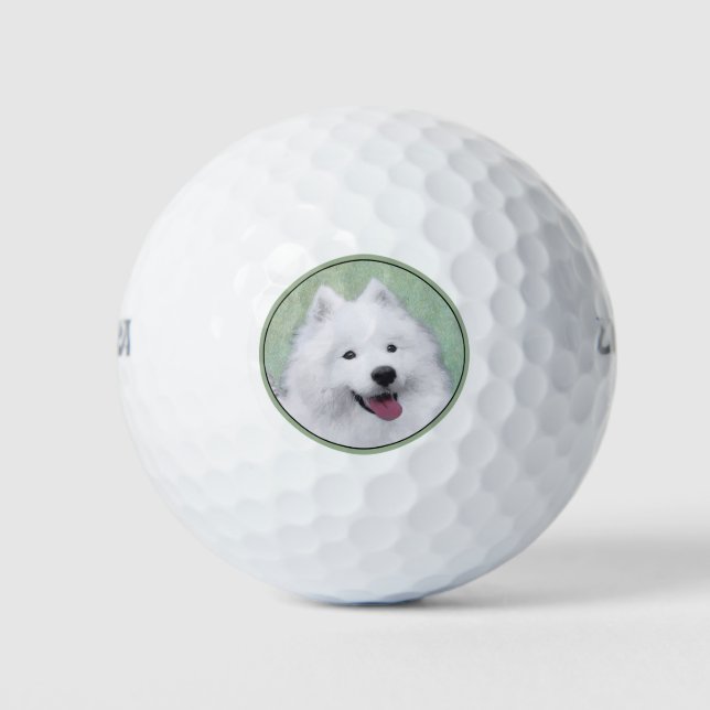 Balles De Golf Peinture Samoyed - Cute Original Chien Art (Devant)