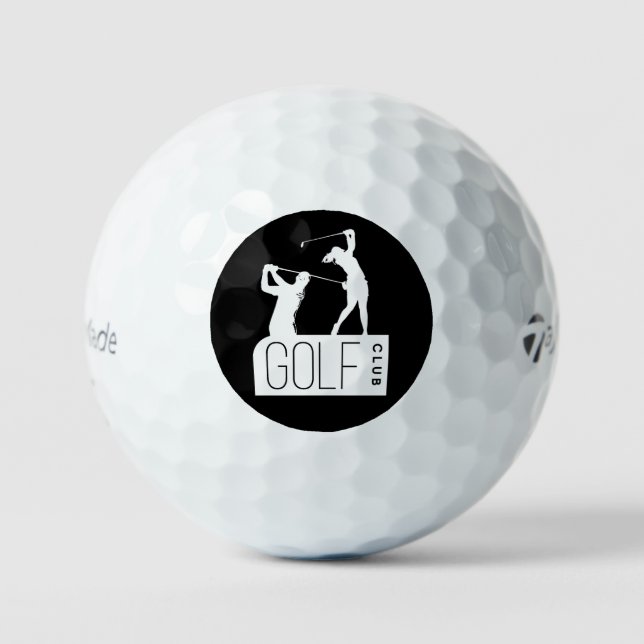 Balles De Golf Pelotas de golf con golfistas en negro (Recto)