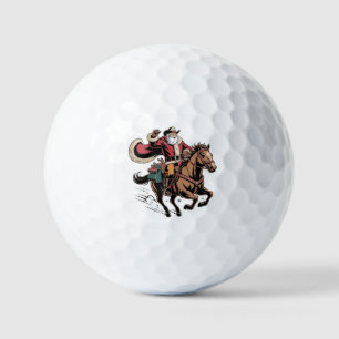 Balles De Golf Père Noël cow-boy à cheval Noël