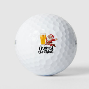 Balles De Golf Père Noël et bière pour Noël Funny Golfer