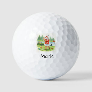 Balles De Golf Père Noël joue au golf