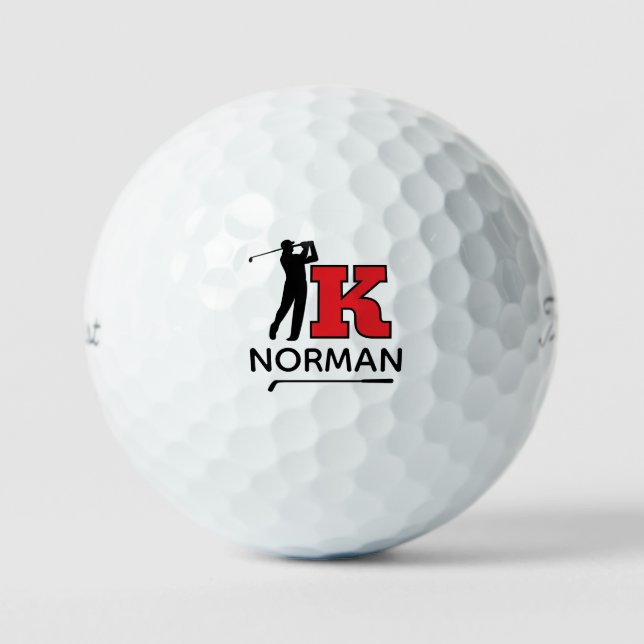 Balles De Golf Personal Red Initial Mark - to identify golfer's (Recto)