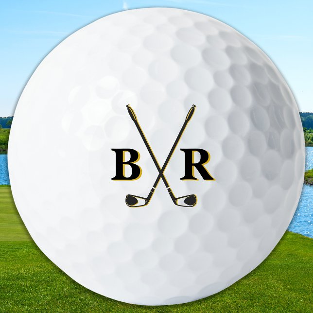 Balles De Golf Personalized Monogram Initials Elegant Golfer (Créateur téléchargé)