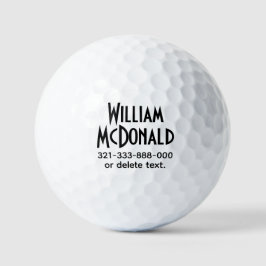 Balles De Golf Personalized Name Golf Balls Template ART DECO 2