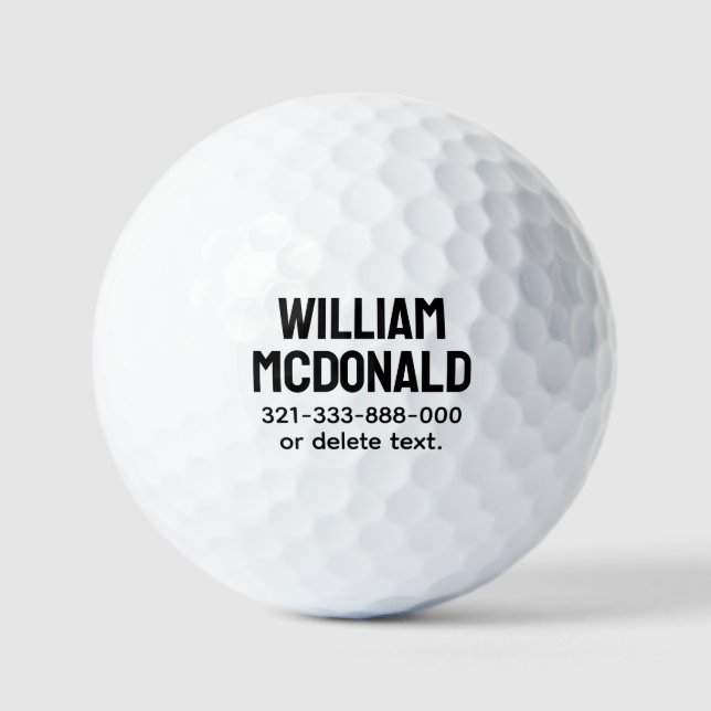 Balles De Golf Personalized Name Golf Balls Template BOLD 27 (Recto)
