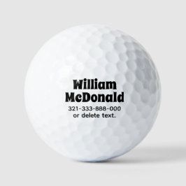 Balles De Golf Personalized Name Golf Balls Template FUN RETRO 32