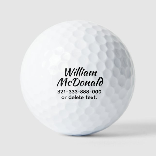 Balles De Golf Personalized Name Golf Balls Template SCRIPT 17 (Recto)