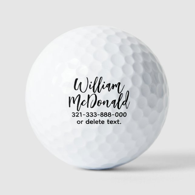 Balles De Golf Personalized Name Golf Balls Template SCRIPT 26 (Recto)