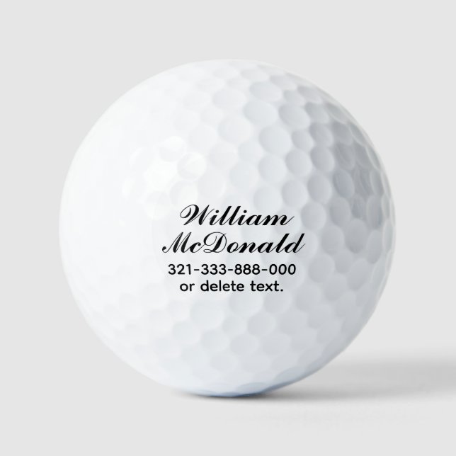 Balles De Golf Personalized Name Golf Balls Template SCRIPT 8 (Recto)