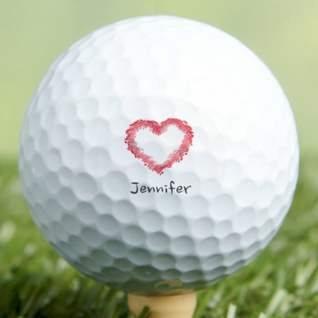Balles De Golf Personalized Valentine Heart Gift for Her (Créateur téléchargé)