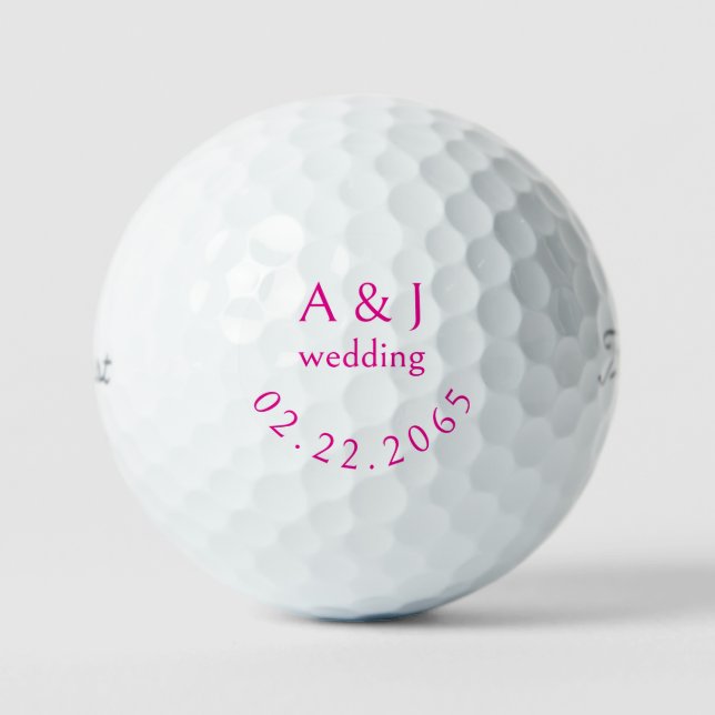 Balles De Golf Personalized Wedding Pink Favor Titleist Pro V1 II (Recto)