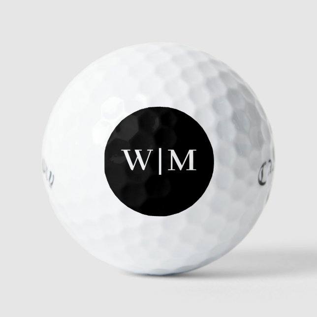 Balles De Golf Personnalisation blanche et noire (Recto)