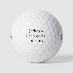 Balles De Golf Personnalisé "2025 buts : 18 putts" drôle