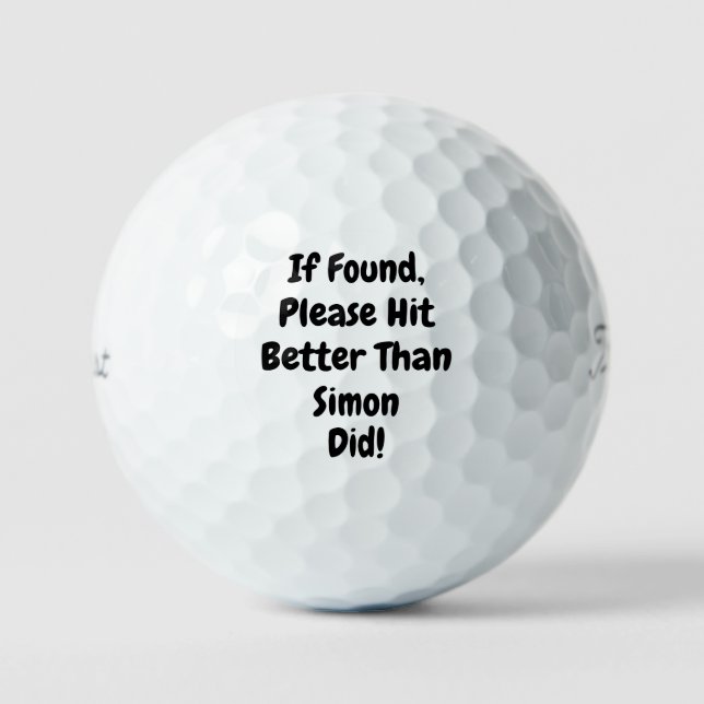 Balles De Golf personnalisé et drôle (Recto)