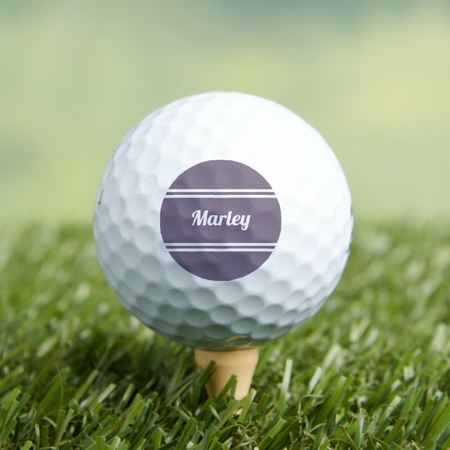Balles De Golf Personnalisé Golfer Classic Nom Monogramme Purple  (T-shirt Insitu)