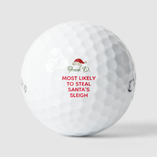 Balles De Golf Personnalisé Nom personnalisé Santa Hat Cadeau de 