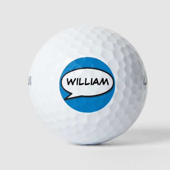 Balles De Golf Personnalisé Nom Voix Bubble amusant Comique Livre (Devant)