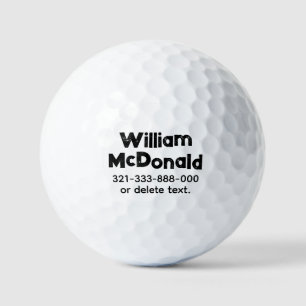 Balles de golf personnalisées avec nom modèle en d