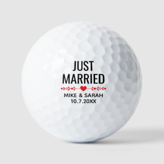 Balles de golf personnalisées Just Married Cadeau