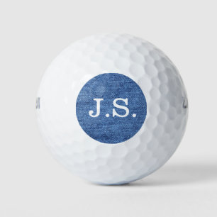 Balles De Golf Personnaliser Bleu Blanc Denim Texture Regarder im