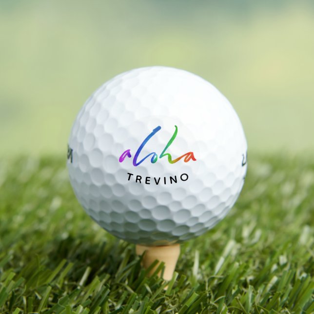 Balles De Golf Personnaliser le nom Aloha Tropical Hawaii Hawai'i (T-shirt Insitu)