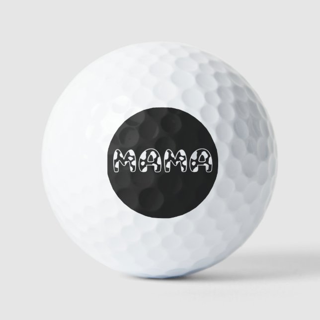 Balles De Golf Personnaliser : Vache Mama Anniversaire (Recto)