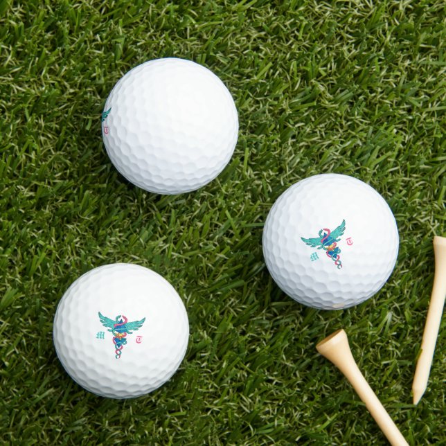Balles De Golf Personnel Hermès avec monogramme art moderne chic (Herbe in situ)