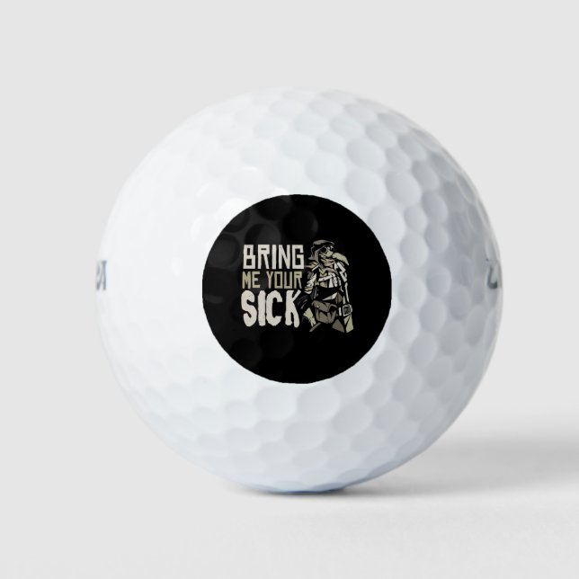Balles De Golf Peste docteur Halloween effrayant cadeau gothique (Devant)