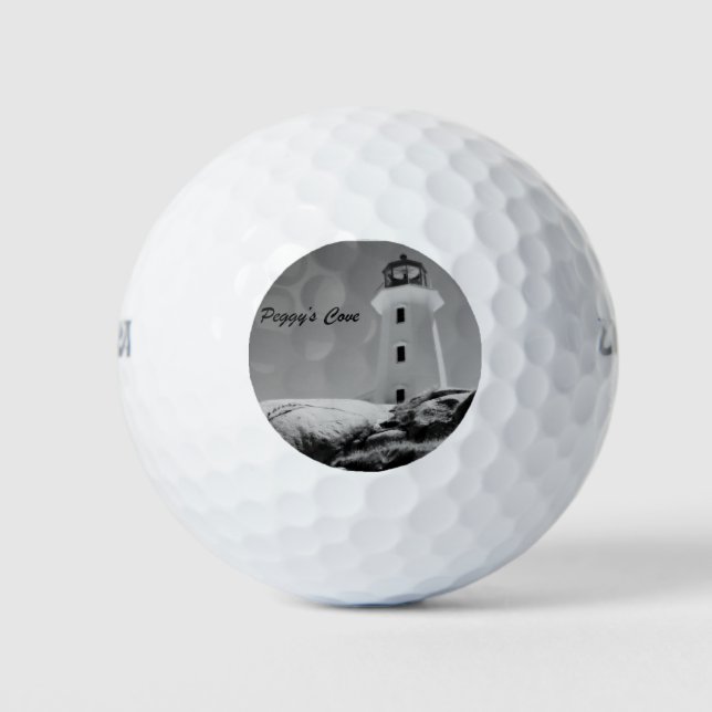 Balles De Golf Phare de Peggy's Cove (B&W) (Devant)