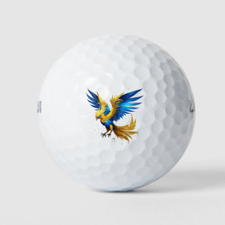 Balles De Golf Phoenix bleu et jaune Imprimer Bal de Golf