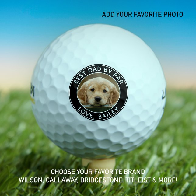 Balles De Golf Photo Chien Personnalisé Meilleur Papa Par Par Bla (Créateur téléchargé)