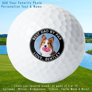 Balles De Golf Photo Chien Personnalisé Meilleur Papa Par Par Bud