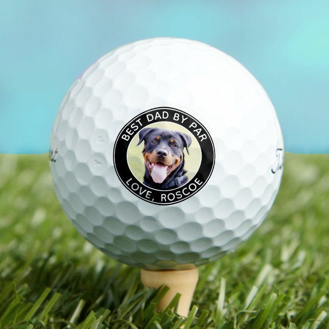 Balles De Golf Photo de chien personnalisée Best DAD par Par Call (Créateur téléchargé)