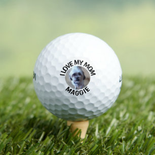 Balles de Golf Photo de Chien Personnalisée J'Aime