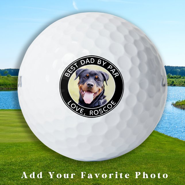 Balles De Golf Photo de chien personnalisée Meilleur DAD Par Par  (Créateur téléchargé)